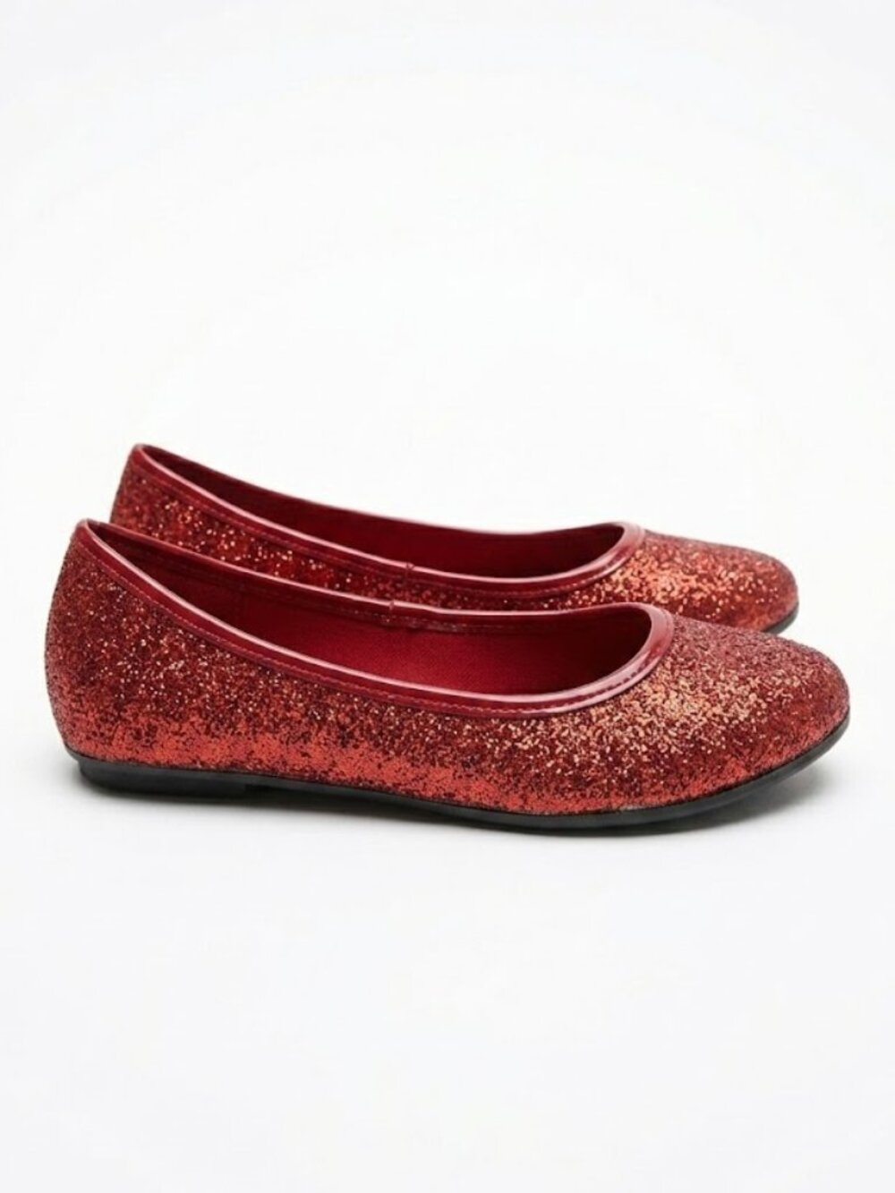 Smartfit Girls 13 Red Glitter Mary Jane Flats Wizard of Oz Dorothy Costume Ruby